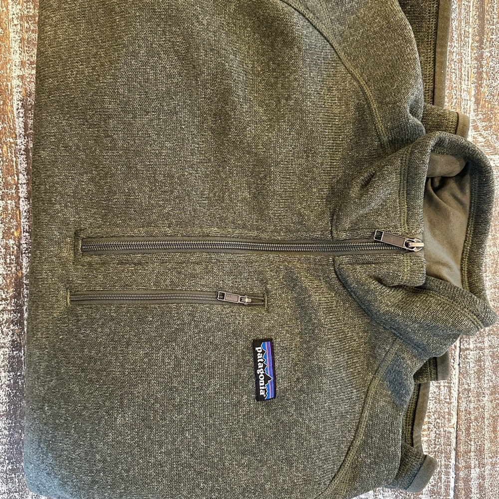 Patagonia Olive Green Better Sweater 1//4 Zip
